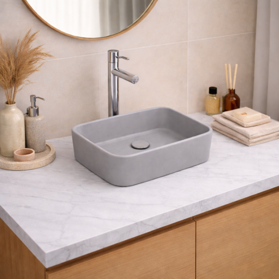 Επικαθήμενος Νιπτήρας Πορσελάνης 50x36,5 cm Cerastyle Hera 07820Α-97 Γκρι Ματ Επικαθήμενος Νιπτήρας Πορσελάνης 50x36,5 cm Cerastyle Hera 07820Α-97 Γκρι Ματ